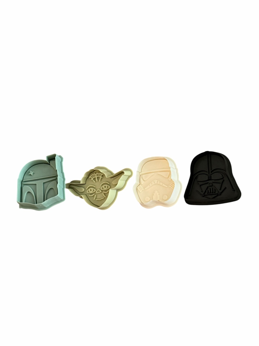 Star Wars Cookie Cutters Set of 4 Darth Vader Yoda Boba Fett Stormtrooper - Picture 2 of 2